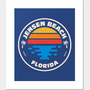 Retro Jensen Beach Florida Vintage Beach Surf Emblem Posters and Art